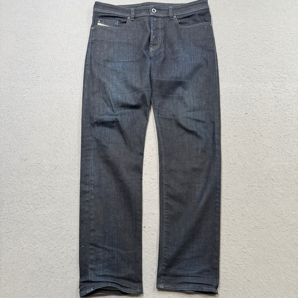 Diesel Buster Jeans Men's 33x32 Indigo Button Fly Regular Slim Fit Tapered Leg